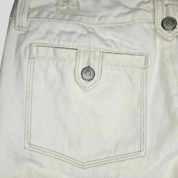Vintage Eddie Bauer Y2K Cotton Stretch High Rise Cropped Kick Flare Bone Jeans 6 - Picture 8 of 11
